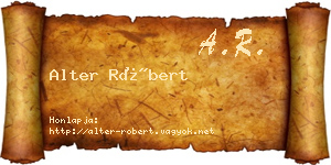 Alter Róbert névjegykártya